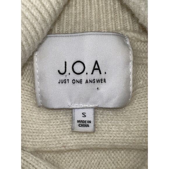 JOA Chunky Sweater Women Size Small Cream Cable Knit Ribbed Turtleneck Cabincore - Picture 9 of 13